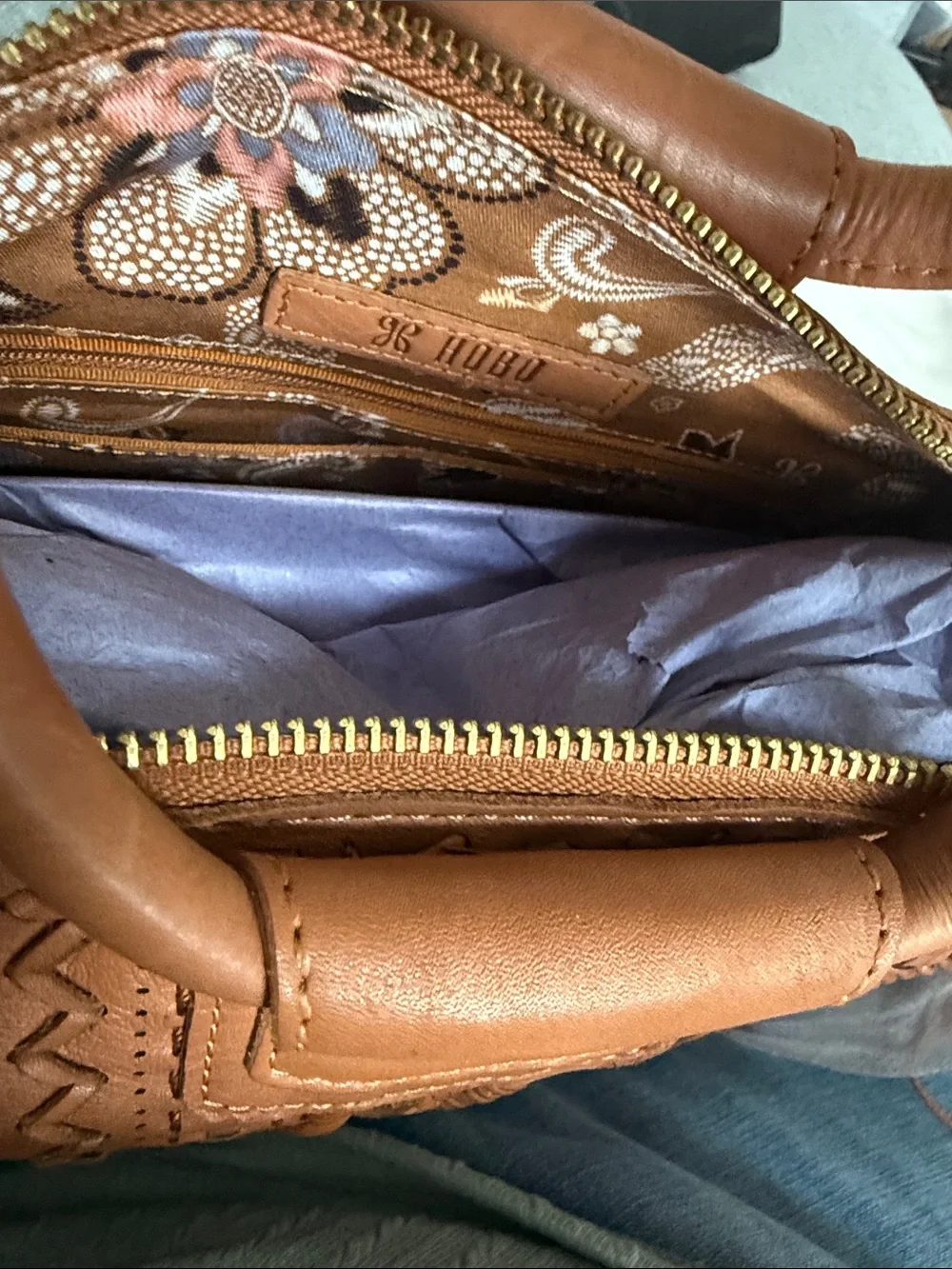 HOBO Medium Sheila Woven Detail Leather Top-Handle/Crossbody Bag - Harvest Wheat